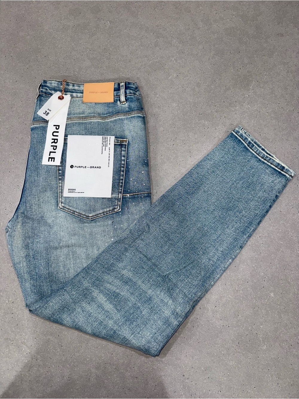 PURPLE BRAND JEANS SIZE 38 WITH DIAMOND RHINESTONES